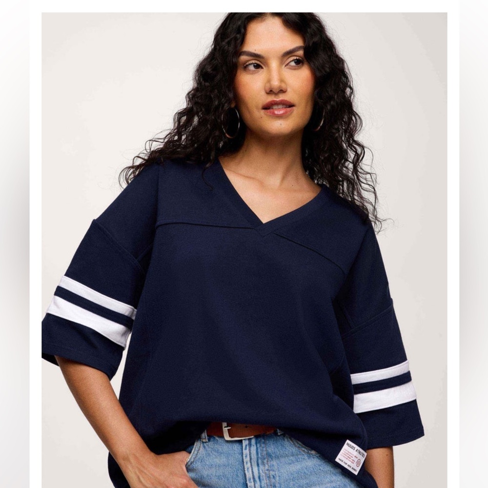 NWT nuuds Navy Touchdown Tee